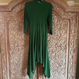 Anthropologie Asymmetrical Green Dress